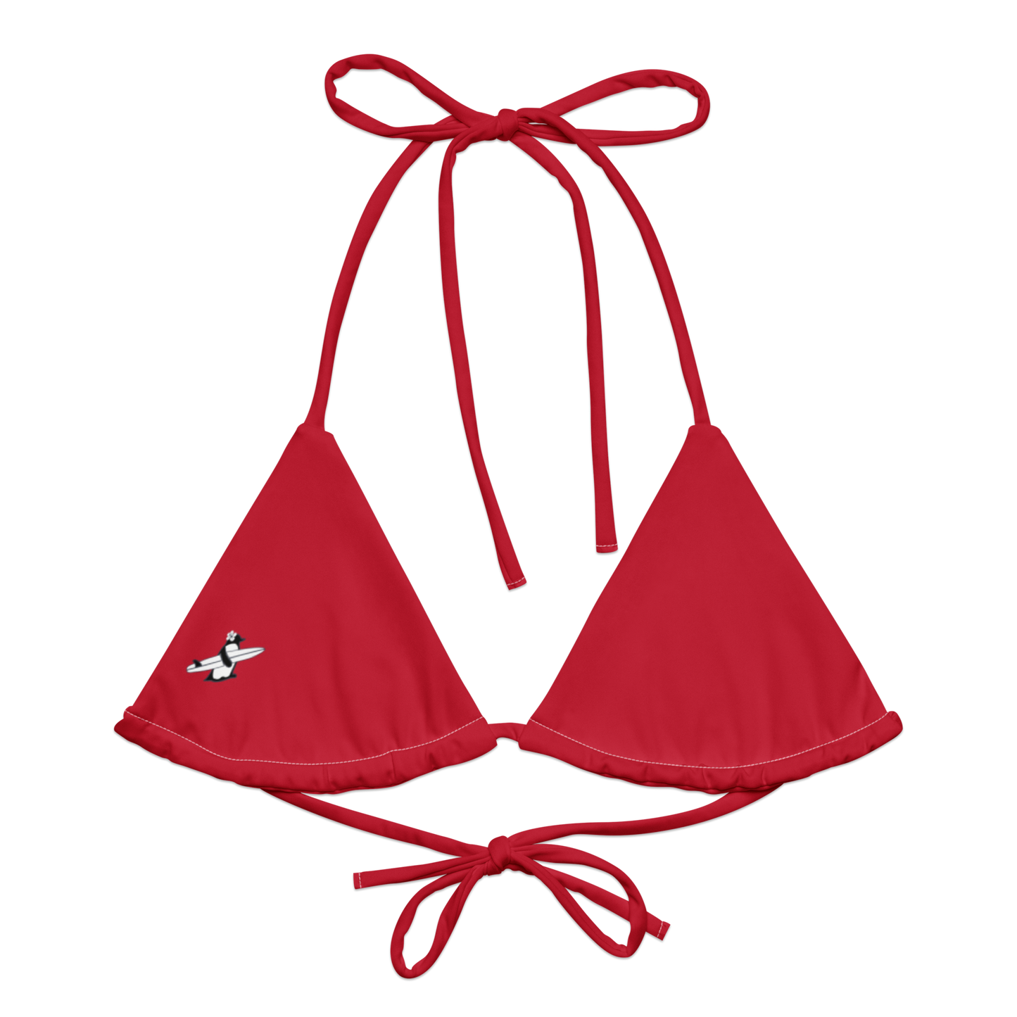 Penguin Red String Bikini Top