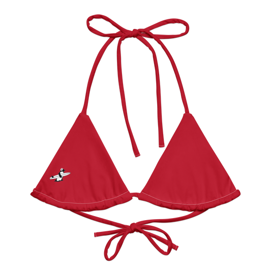 Penguin Red String Bikini Top