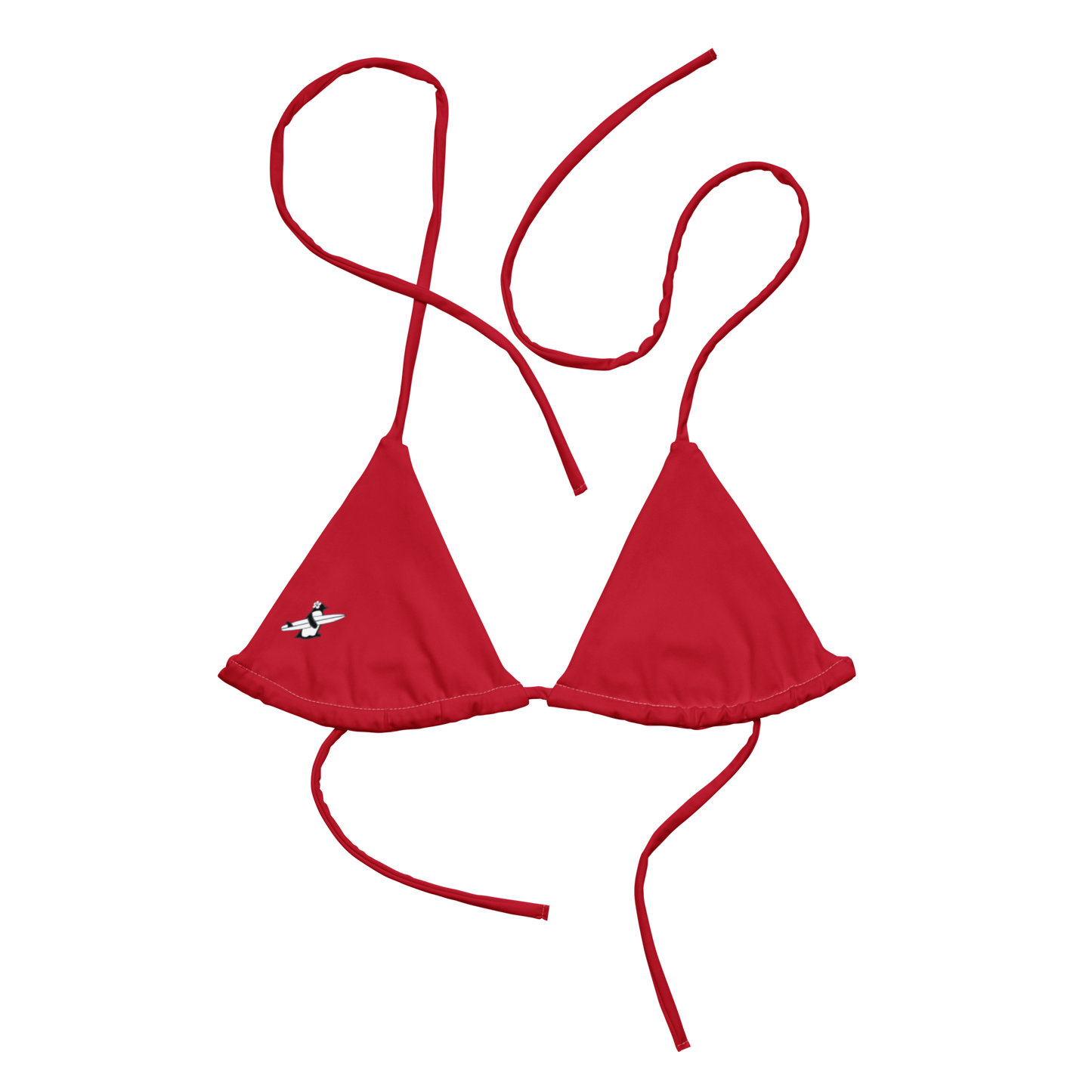 Penguin Red String Bikini Top