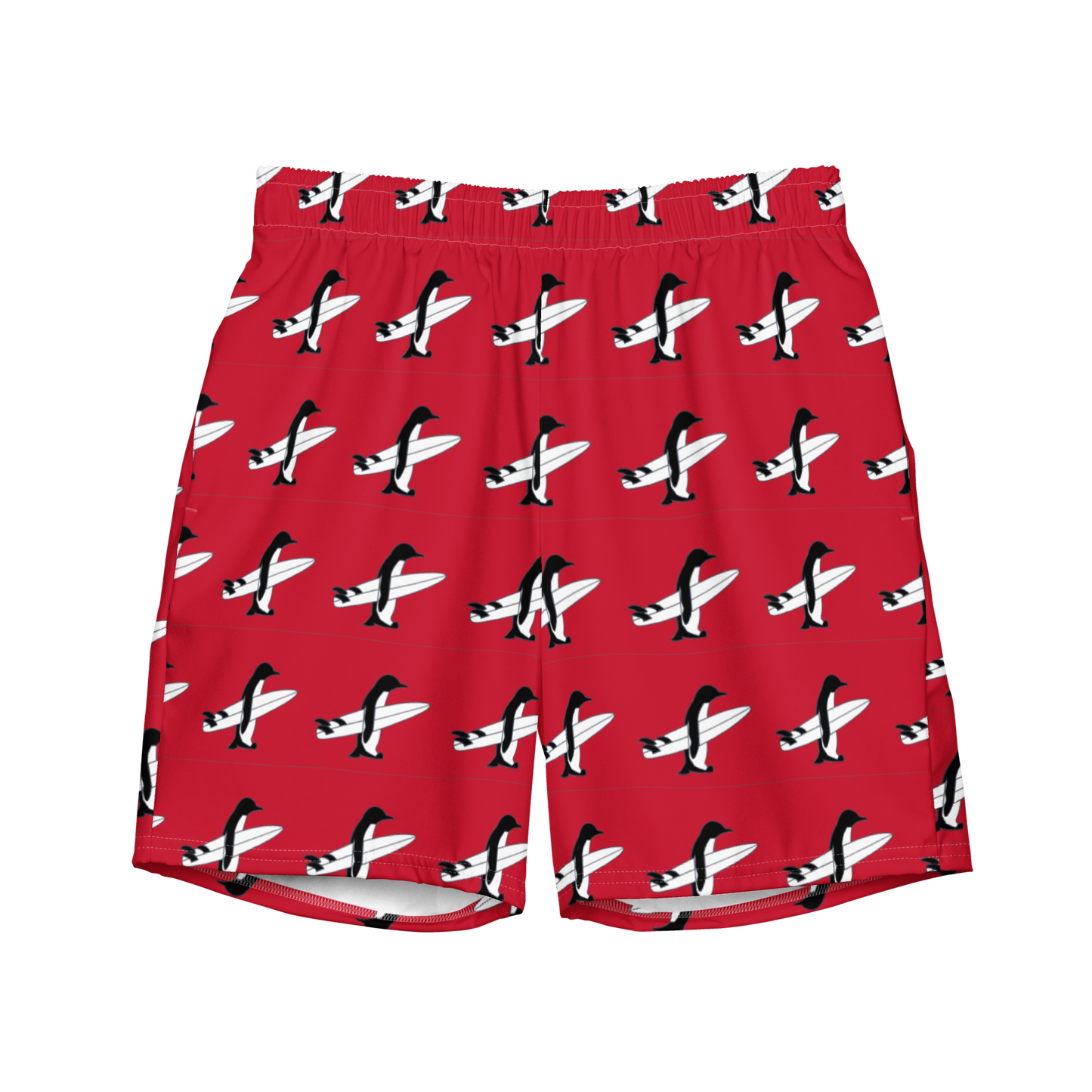 Penguin Red Swim Trunks