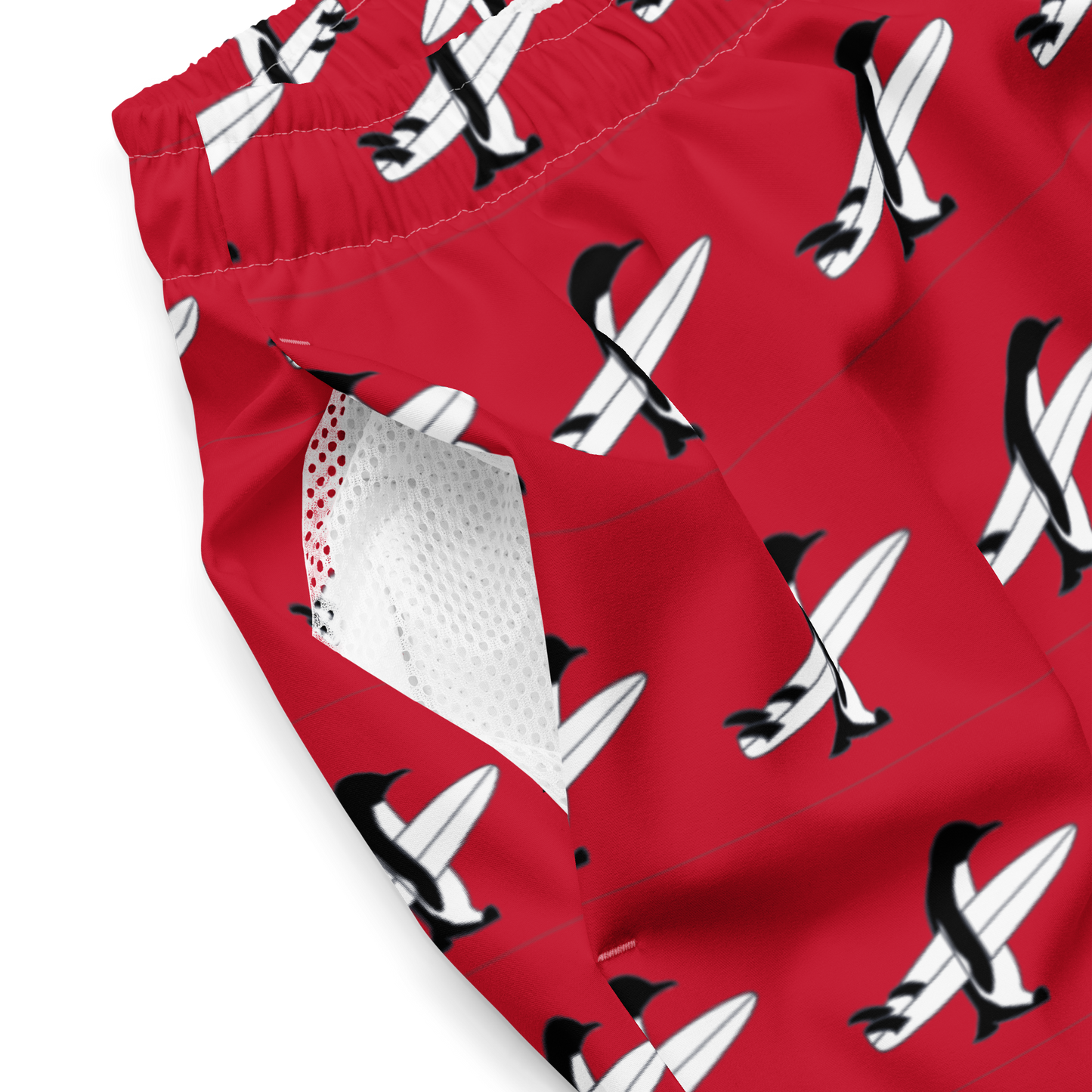 Penguin Red Swim Trunks